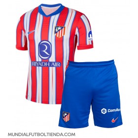 Camiseta Atletico Madrid Julian Alvarez #19 Primera Equipación Replica 2024-25 para niños mangas cortas (+ Pantalones cortos)